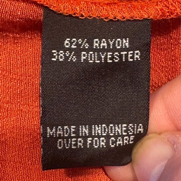 NWT I.N. Studio Women's Button Front Shirt Rust Red Roll Tab Sleeve Plus Size 1X - Picture 8 of 10